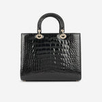 Dior - Large Lady Dior - Black Shiny Alligator Missisipiensis CGHW - 2023