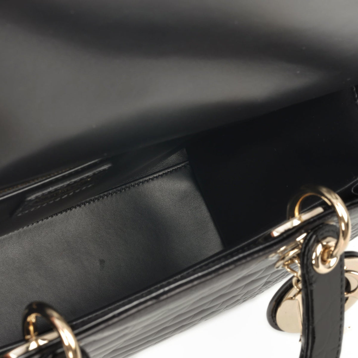 Dior - Large Lady Dior - Black Shiny Alligator Missisipiensis CGHW - 2023