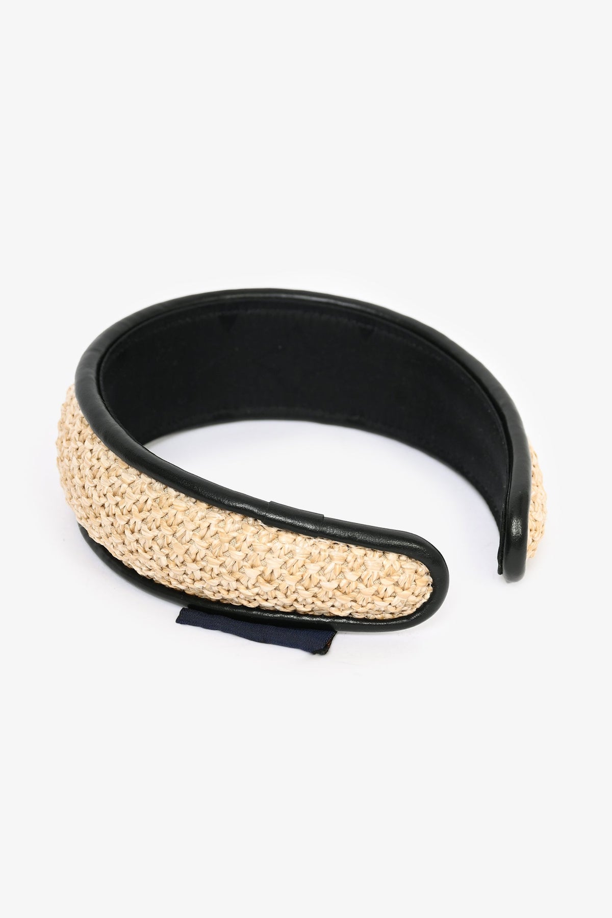 Louis Vuitton Beige/Black Raffia/Leather Headband