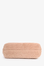 Fendi Pink Shearling Small First Clutch with Strap