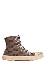 Balenciaga Brown Canvas Paris BB Monogram High Top Sneaker Size 5 US