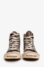 Balenciaga Brown Canvas Paris BB Monogram High Top Sneaker Size 5 US