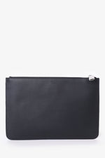 Fendi Black Calfskin CrystalEmbroidery Karlito Zip Pouch