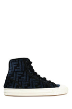 Fendi Navy/Black Zucca Print High Top Sneakers Size 36 (As Is)