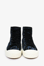 Fendi Navy/Black Zucca Print High Top Sneakers Size 36 (As Is)