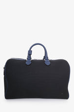 Gucci Black/Navy Canvas/Leather 'Gucci' Printed Duffle Bag With Strap