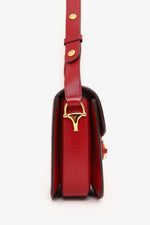 Gucci Beige/Red GG Monogram Horsebit 1955 Small Shoulder Bag