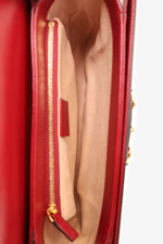 Gucci Beige/Red GG Monogram Horsebit 1955 Small Shoulder Bag