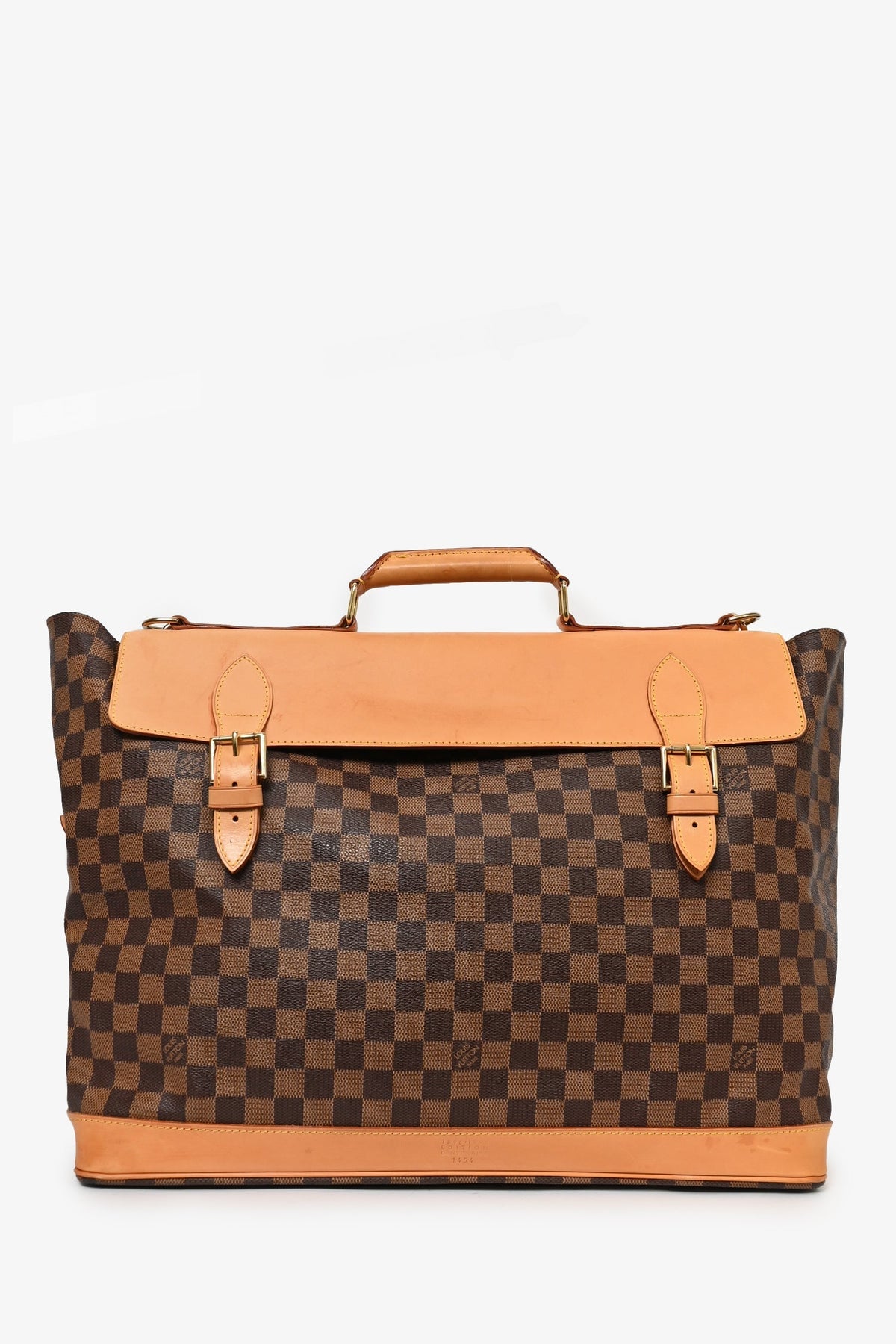 Louis Vuitton 1996 100th Anniversary Damier Ebene Leather Trimmed West-End GM Bag with Strap