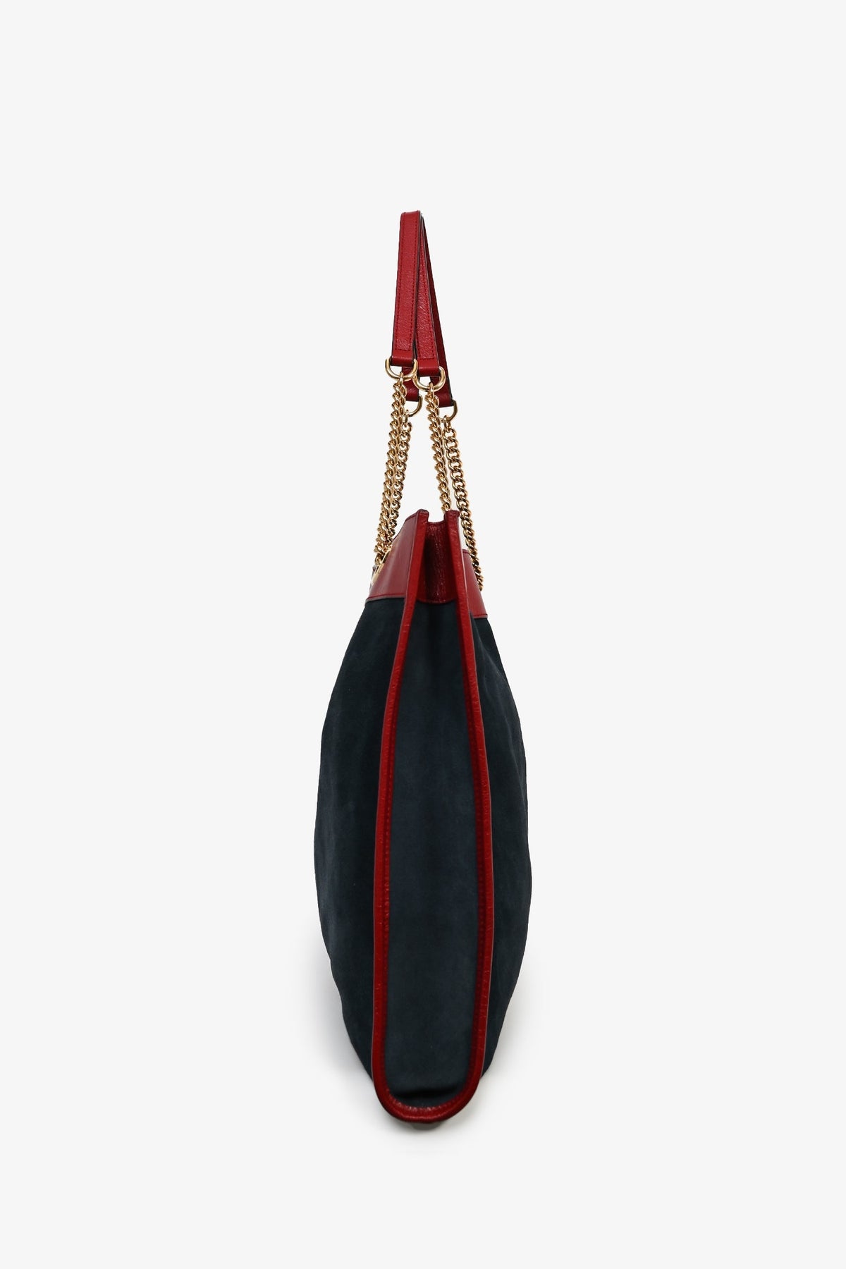 Gucci Blue Suede Red Leather Trimmed 'Rajah' Tote Bag