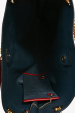 Gucci Blue Suede Red Leather Trimmed 'Rajah' Tote Bag