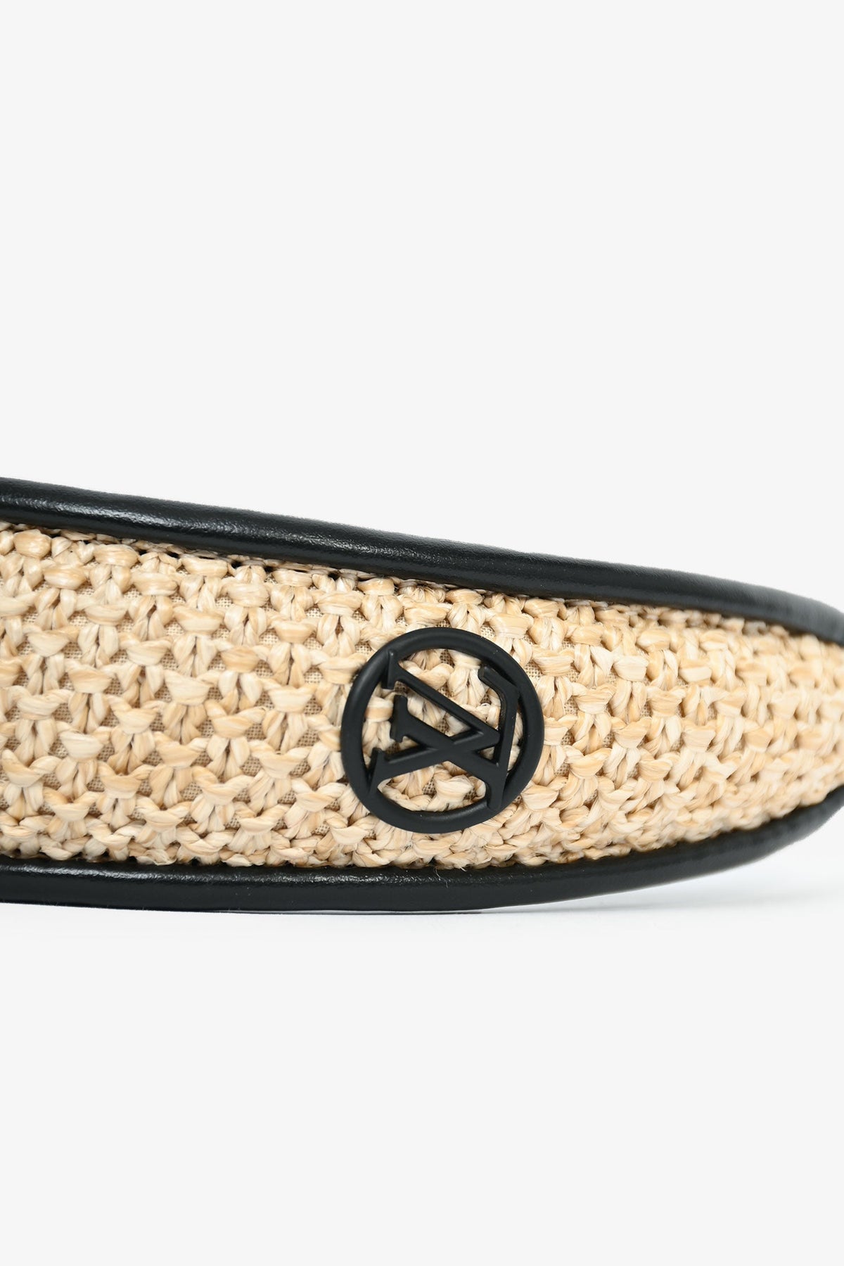 Louis Vuitton Beige/Black Raffia/Leather Headband