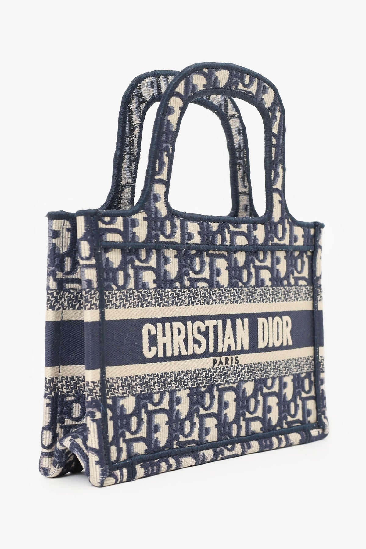 Christian Dior 2020 Navy Oblique Mini Book Tote
