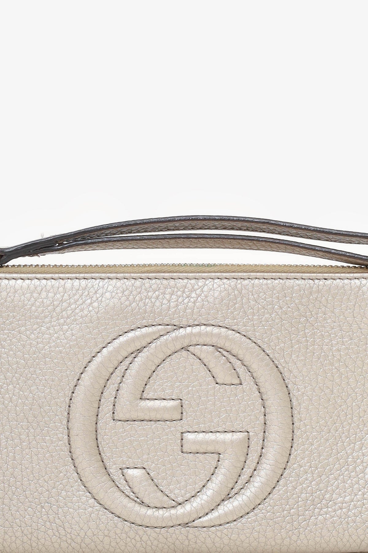 Gucci Gold Leather Wristlet