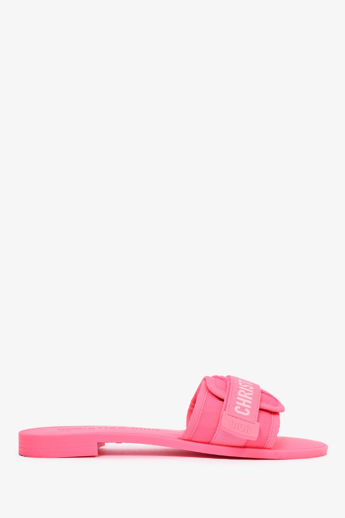 Christian Dior Neon Pink Rubber Slides Size 39