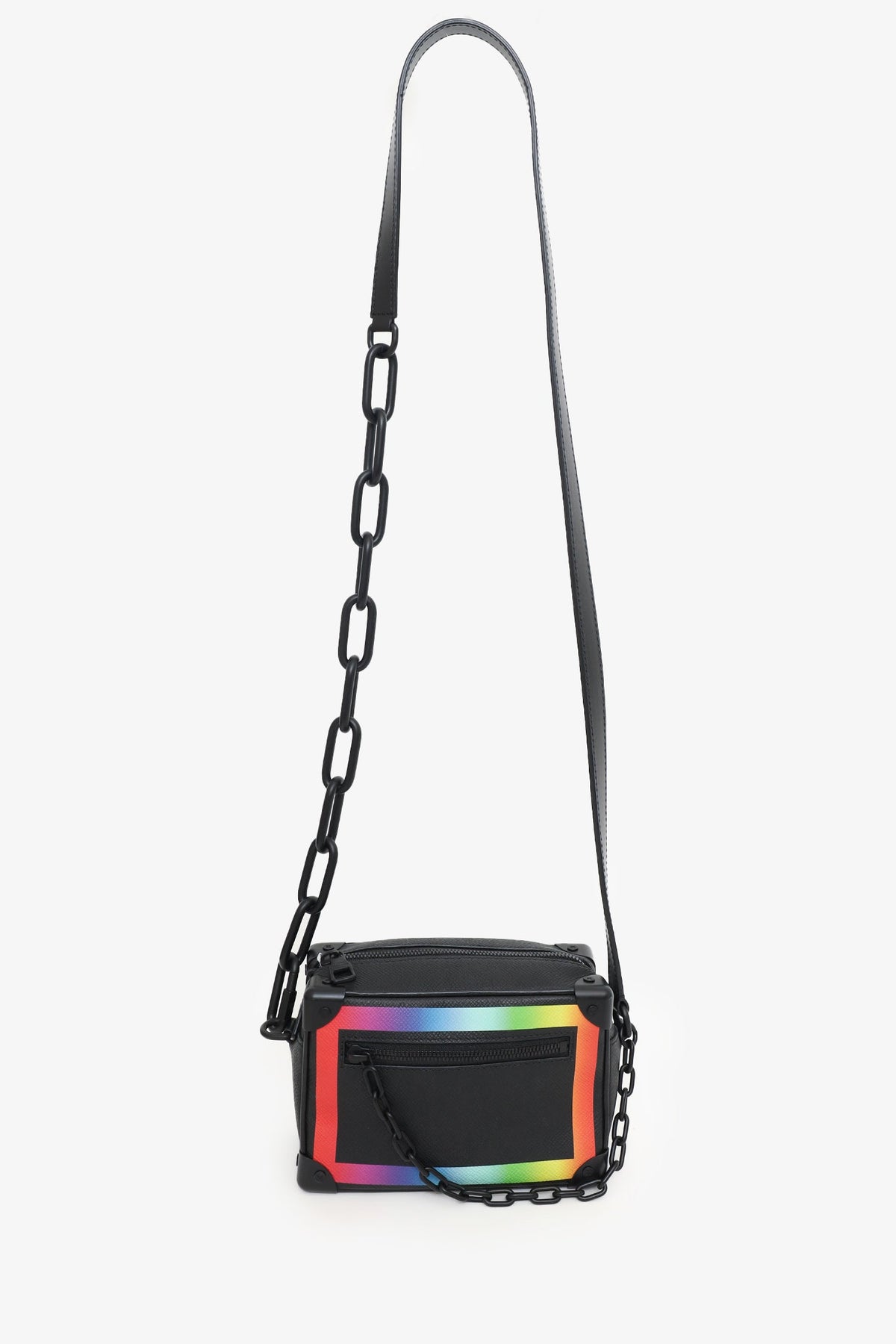 Louis Vuitton 2019 Black Taïga Rainbow Mini Soft Trunk Crossbody