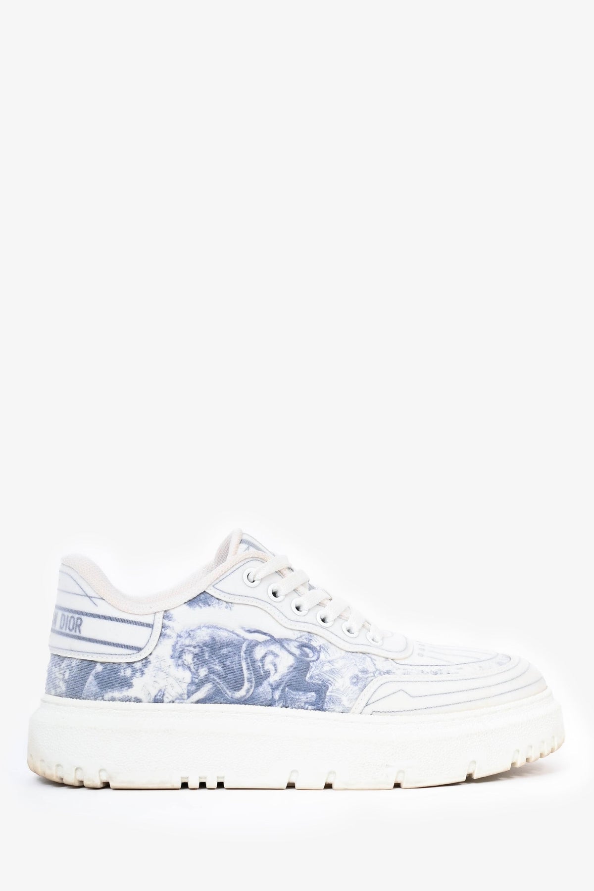 Christian Dior White/Blue 'Dior Addict' Sneakers Size 38.5