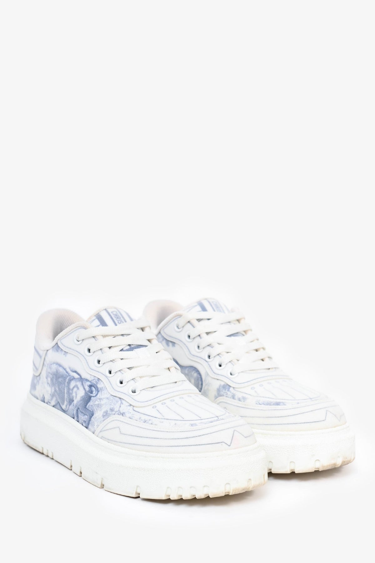 Christian Dior White/Blue 'Dior Addict' Sneakers Size 38.5