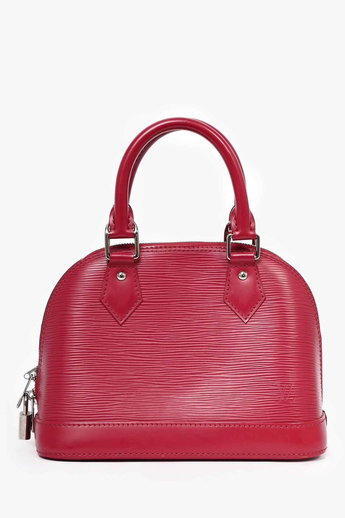 Louis Vuitton 2014 Raspberry Red Epi Leather Alma BB Top Handle with Strap