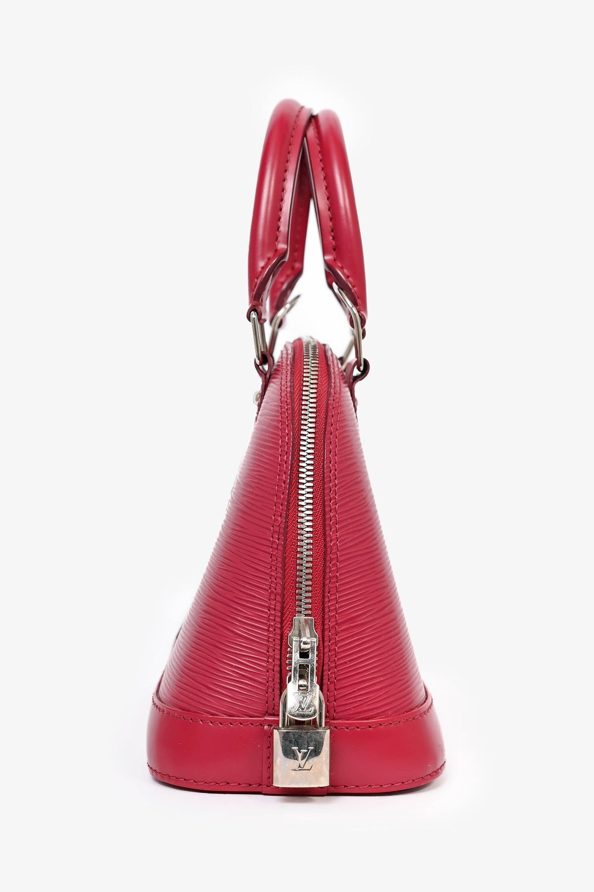 Louis Vuitton 2014 Raspberry Red Epi Leather Alma BB Top Handle with Strap