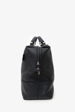 Christian Dior Black Grained Leather Duffle Bag With Strap