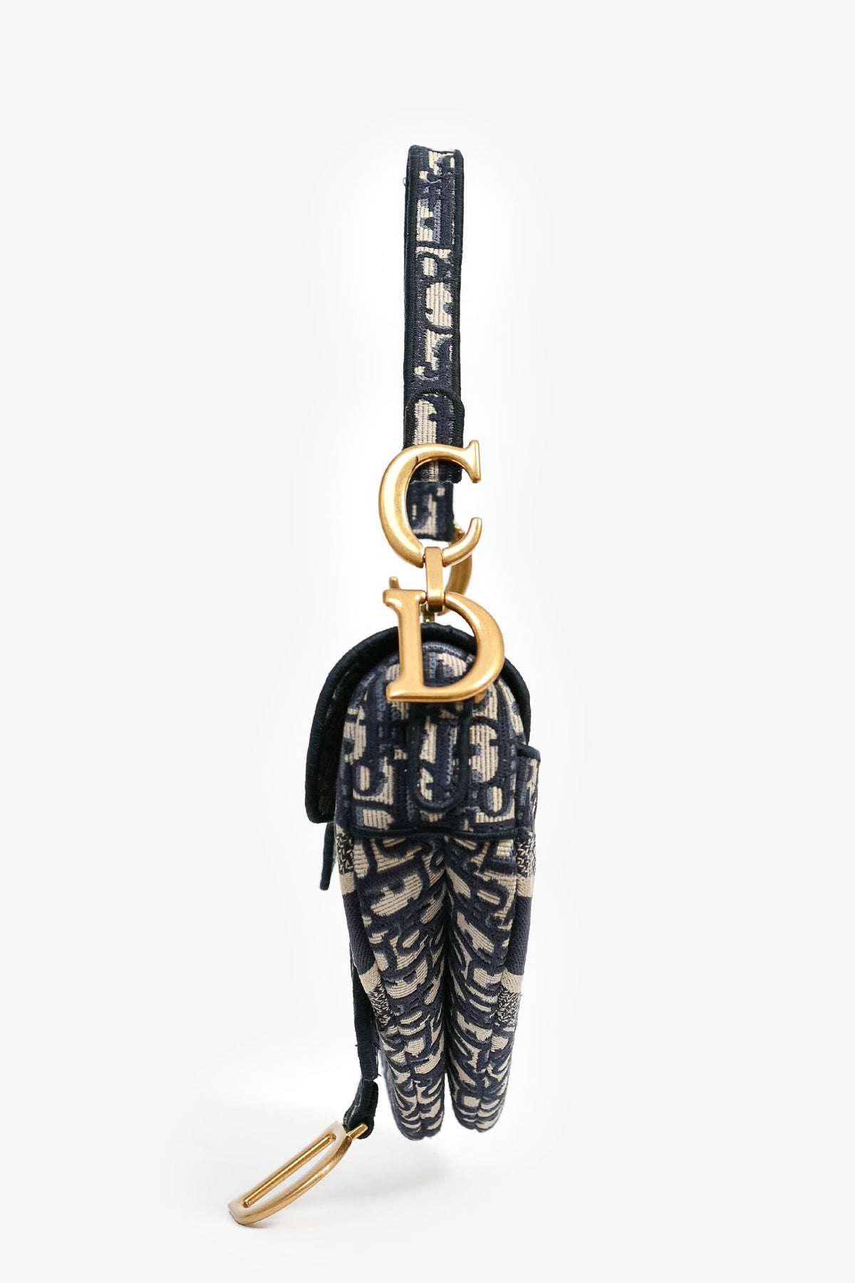 Christian Dior 2021 Navy Oblique Saddle Bag