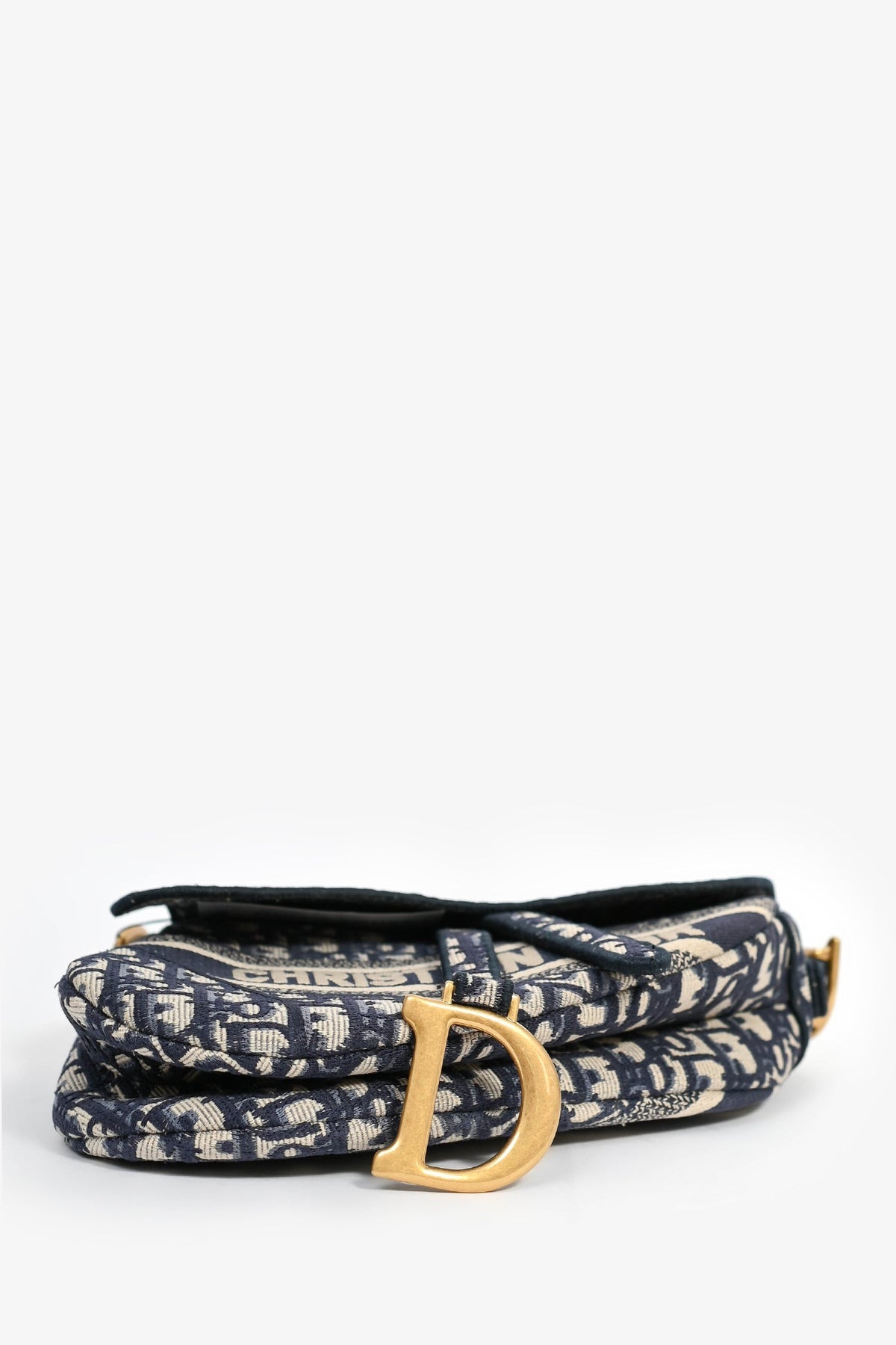 Christian Dior 2021 Navy Oblique Saddle Bag