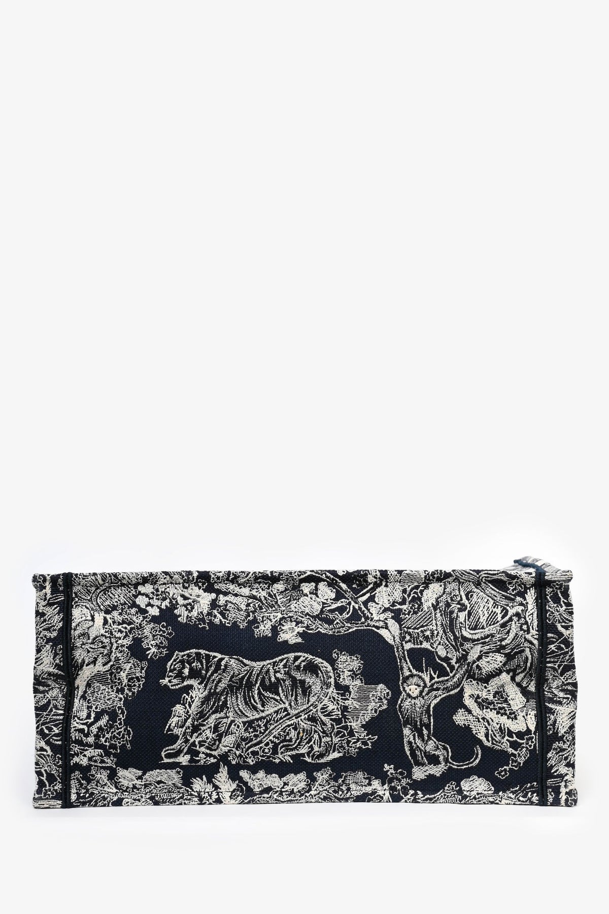 Christian Dior 2021 Navy Toile de Jouy Canvas Large Book Tote with Twillys