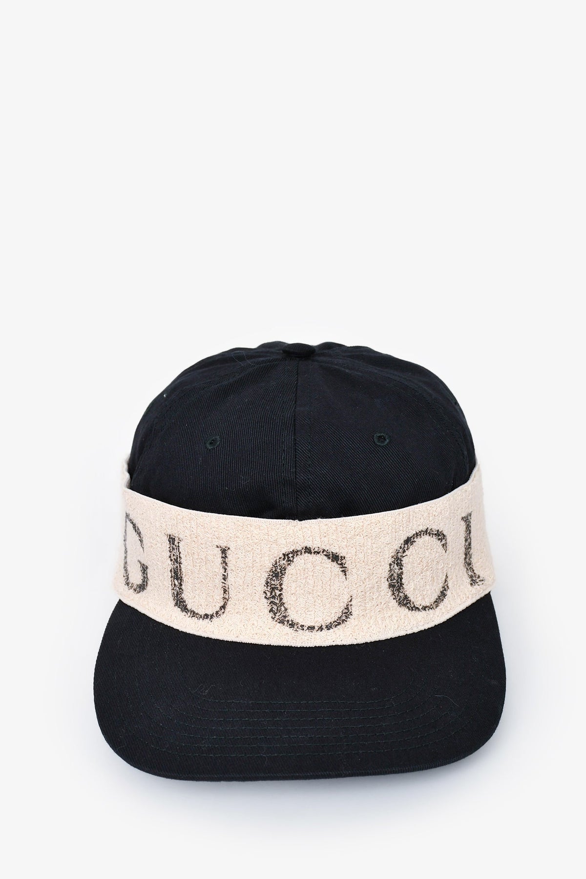 Gucci Black/ Cream Headband Logo Hat Size 57