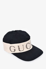 Gucci Black/ Cream Headband Logo Hat Size 57