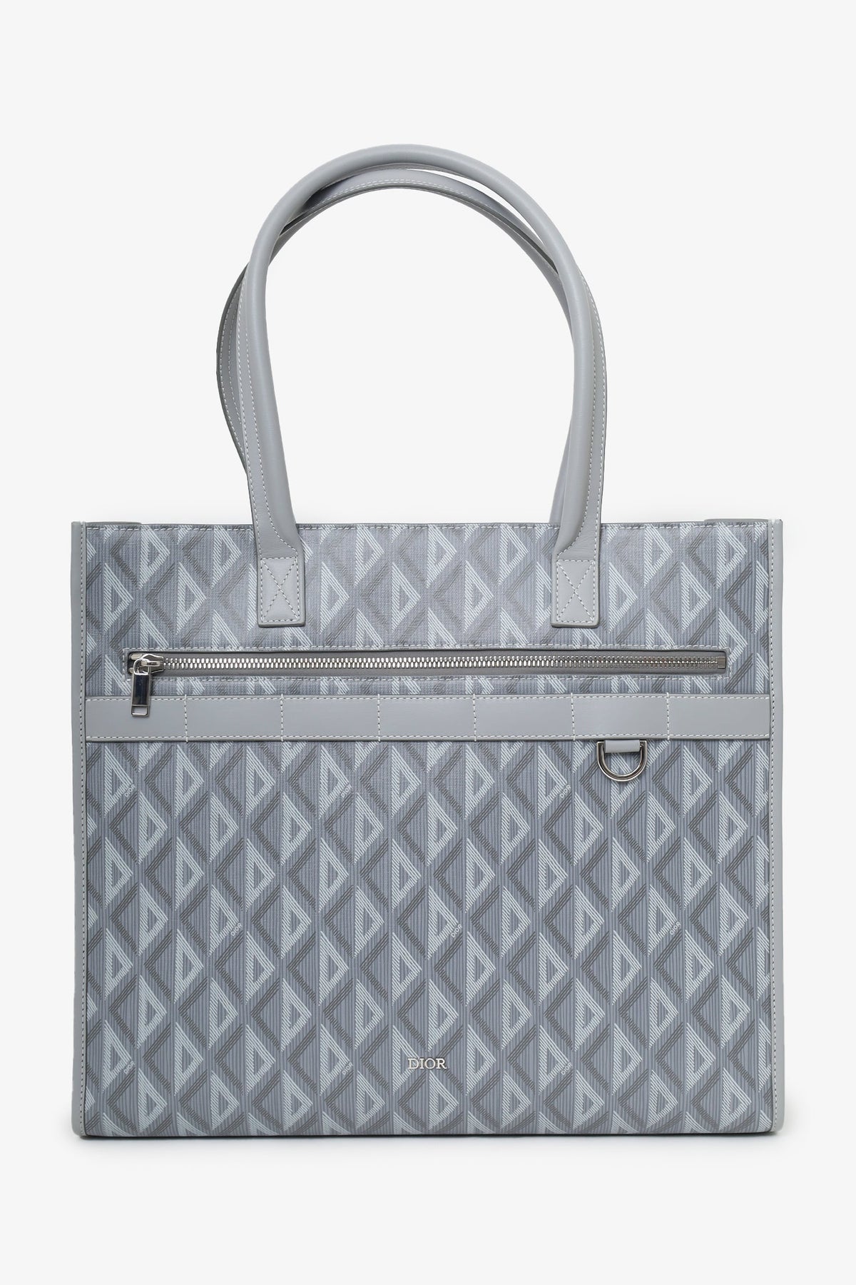 Dior Homme Grey Coated Canvas Diamond Safari Tote Bag