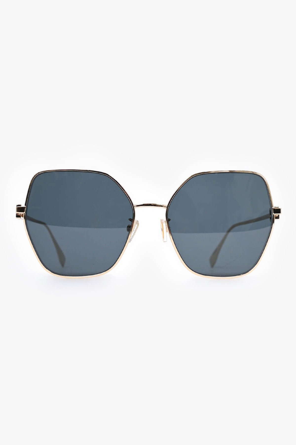 Fendi Gold Tone Hexagon Shade Sunglasses