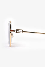 Fendi Gold Tone Hexagon Shade Sunglasses