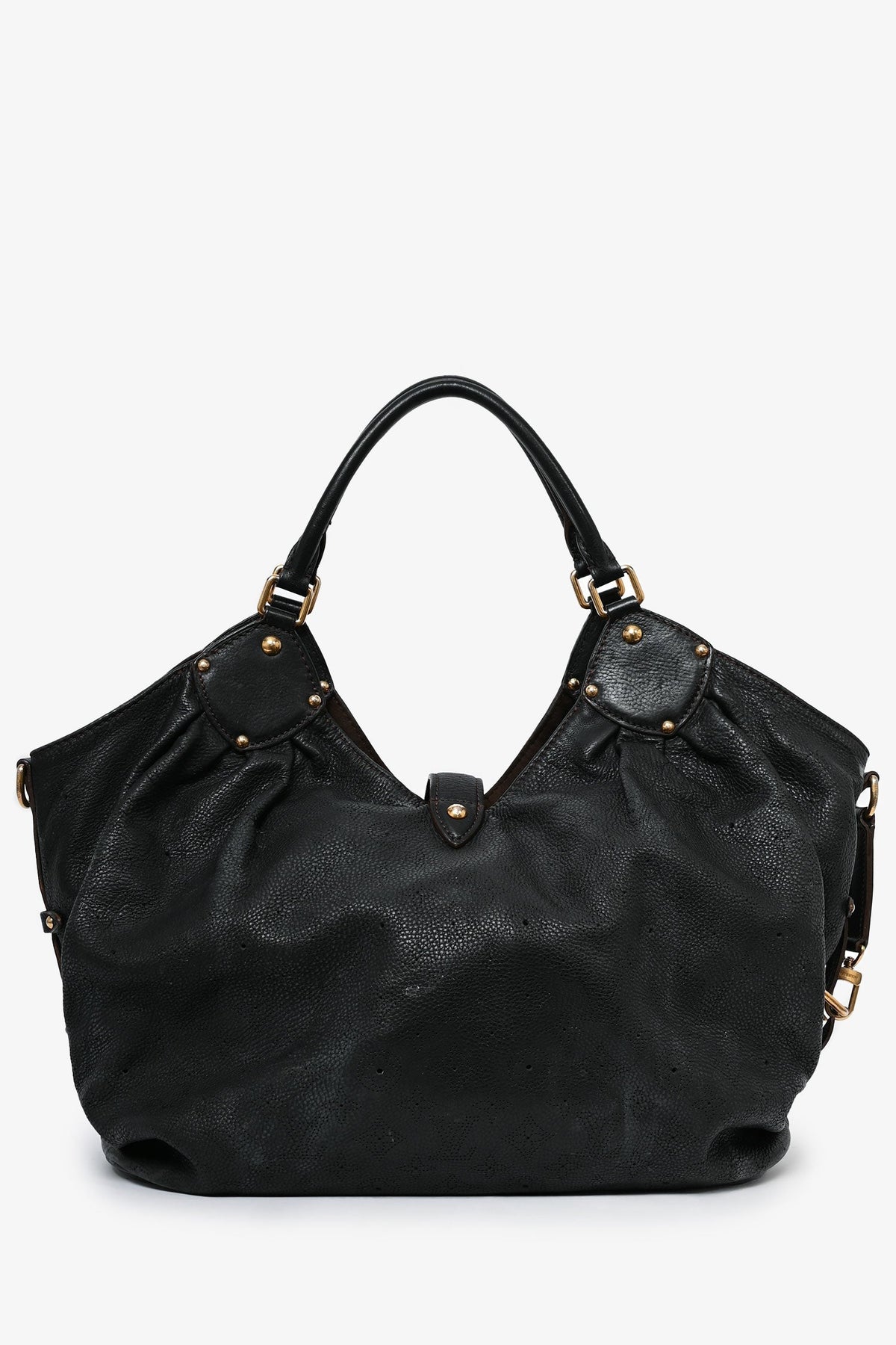 Louis Vuitton Black Leather 'Mahina' Hobo Bag