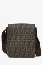 Fendi Zucca Print Canvas Crossbody Messenger Bag (As Is)