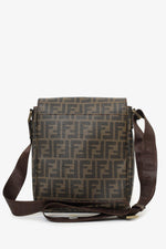 Fendi Zucca Print Canvas Crossbody Messenger Bag (As Is)