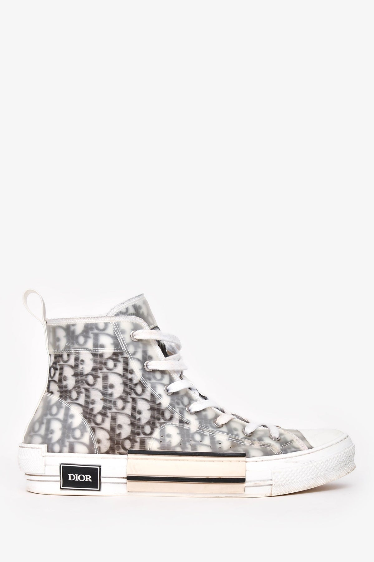 Christian Dior Navy Oblique B23 High Top Sneakers Size 46