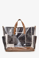 Fendi Brown Vinyl/Leather/Fur Forever Patch Pocket Tote