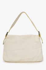 Fendi White Denim/Yellow Python Top Stitched Mamma Baguette Bag