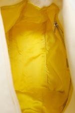 Fendi White Denim/Yellow Python Top Stitched Mamma Baguette Bag