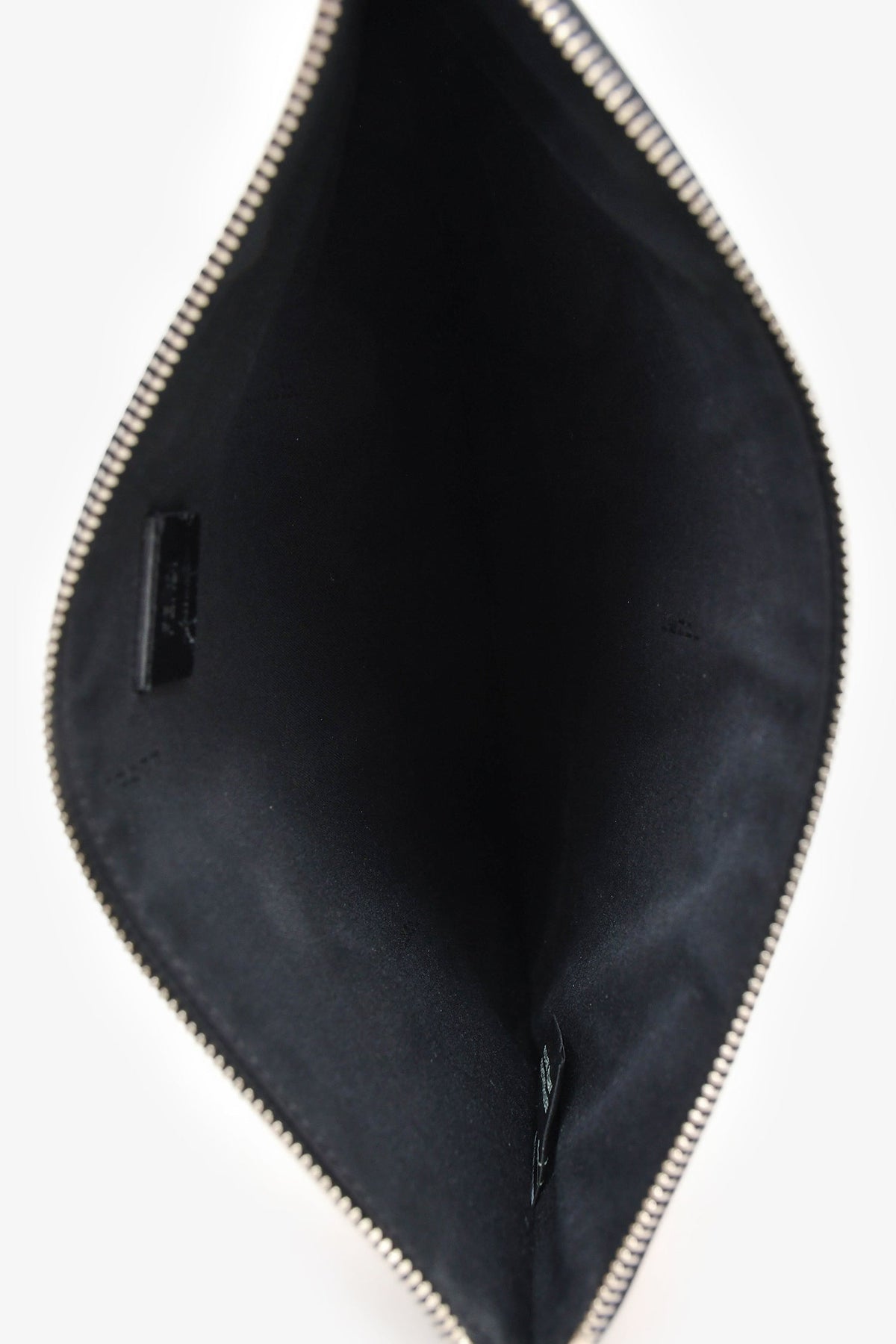 Fendi Black/Orange/Blue Leather 'LOVE' Zip Pouch