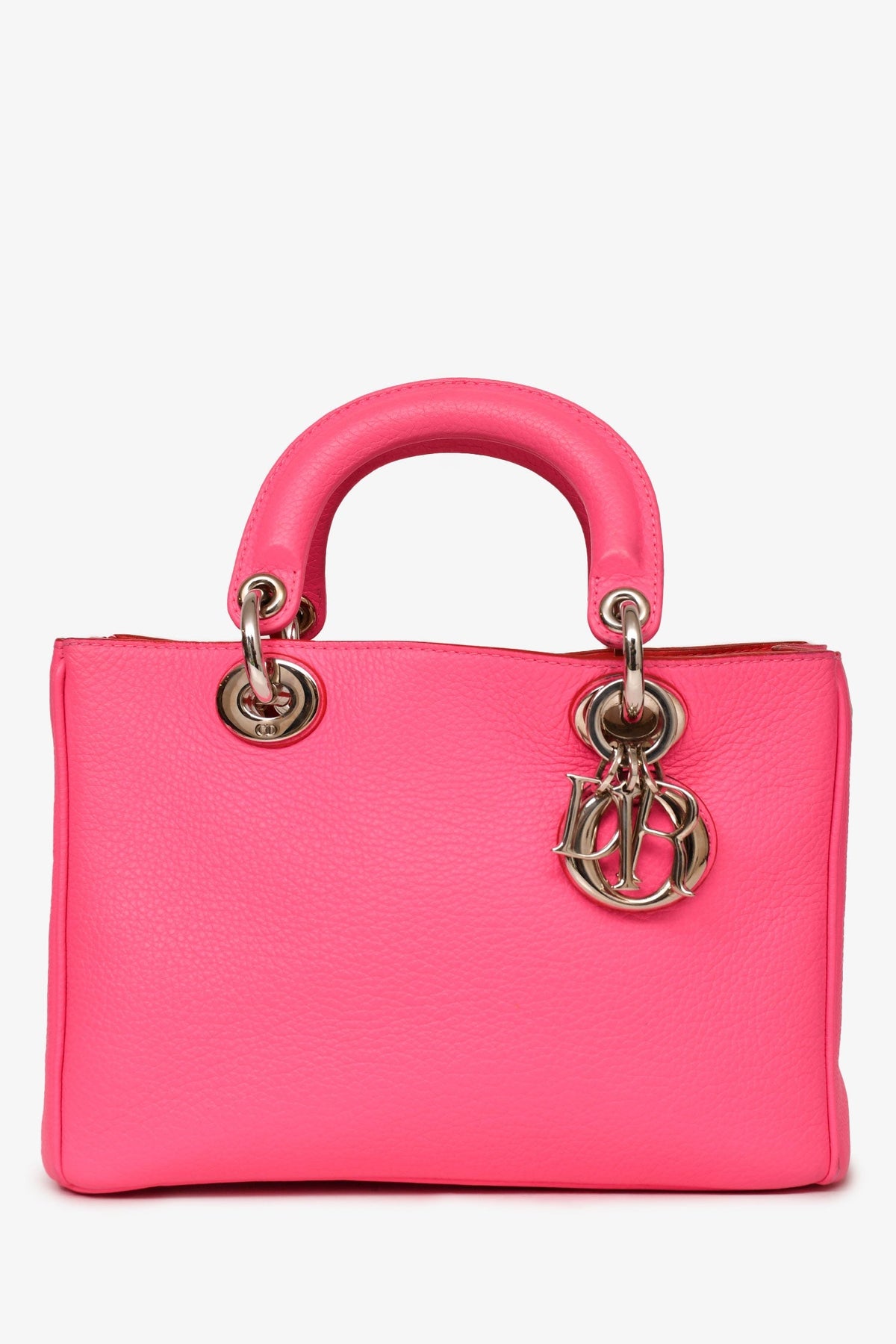 Christian Dior 2014 Pink/Red Leather Mini Diorissimo Top Handle with Strap