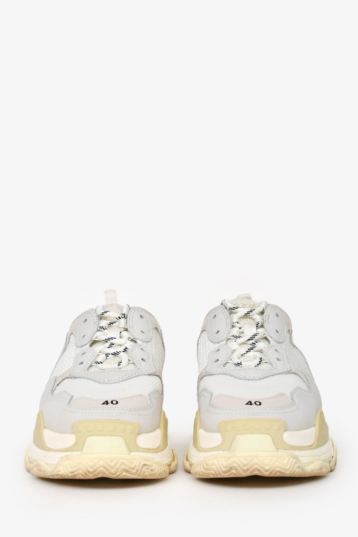 Balenciaga White Leather Triple S Sneakers SIze 40