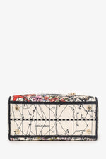 Christian Dior 2021 Blue/Red Embroidered Medium Lady D-Lite Bag with Strap