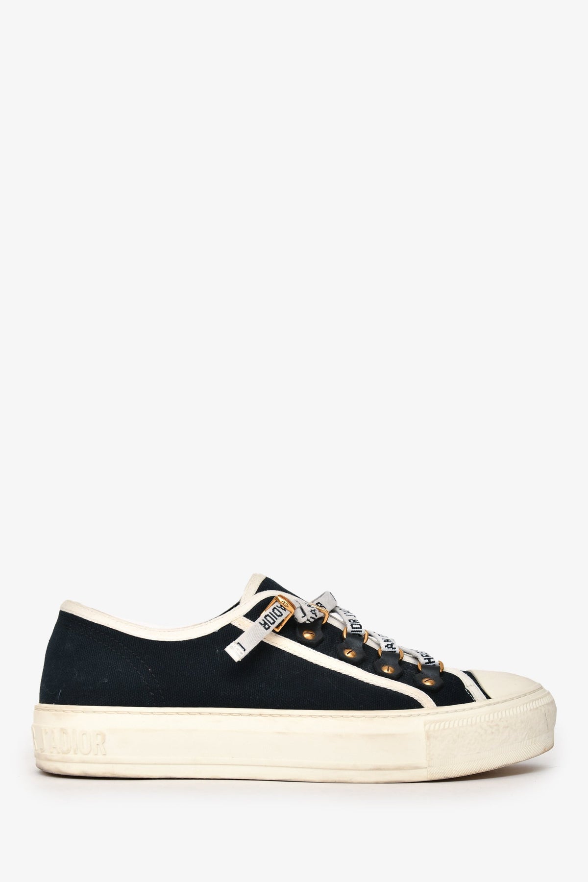 Chrsitian Dior Navy/White Canvas Walk'n'Dior Sneakers Size 37