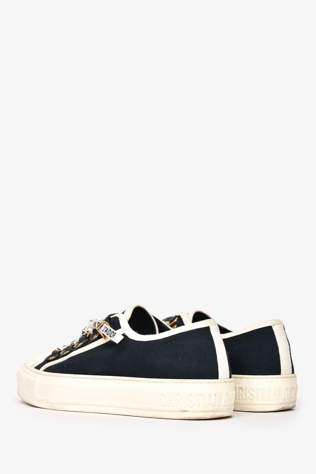 Chrsitian Dior Navy/White Canvas Walk'n'Dior Sneakers Size 37