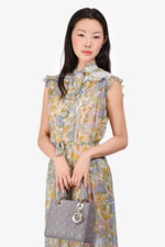 Christian Dior 2023 Grey Leather Cannage Small Lady Dior with Strap