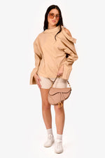 Christian Dior 2019 Warm Taupe Grained Leather Saddle Bag