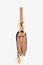 Christian Dior 2019 Warm Taupe Grained Leather Saddle Bag