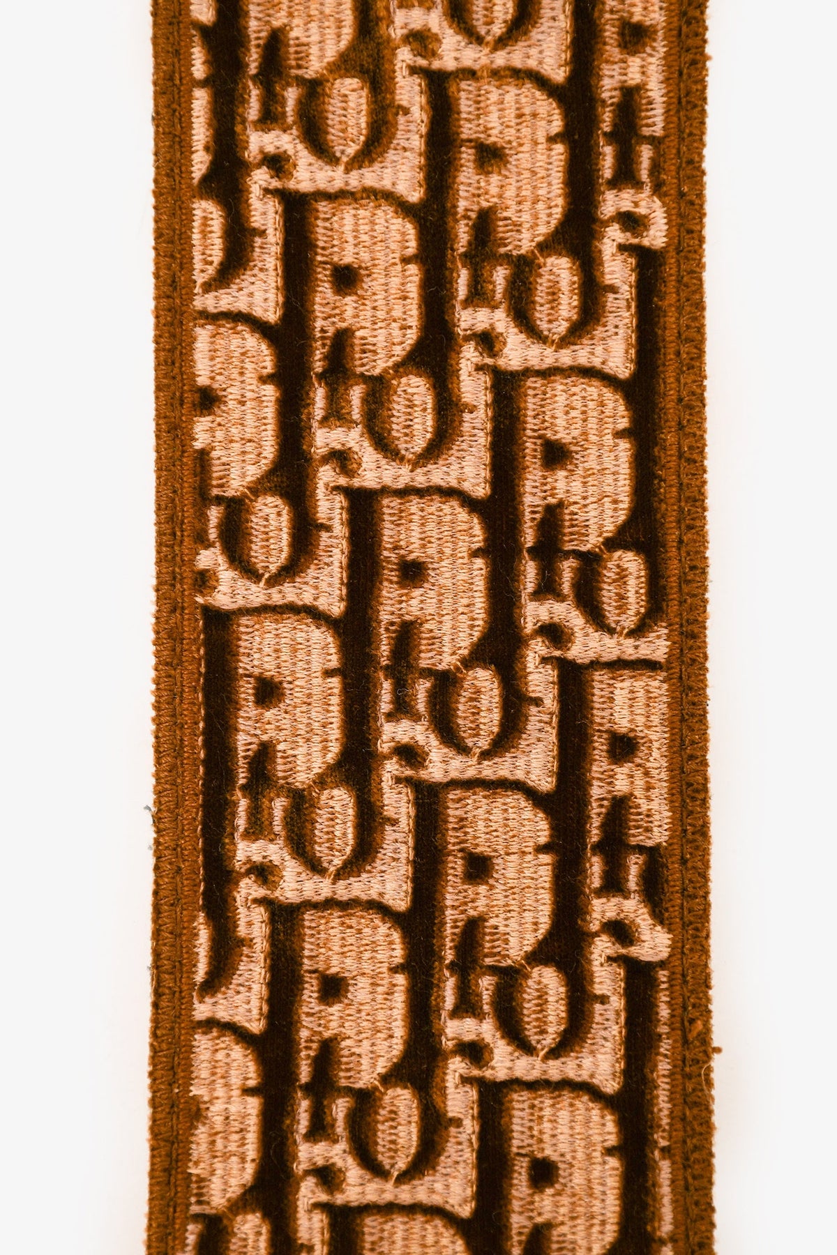 Christian Dior Brown Oblique Velvet Wide Guitar Strap